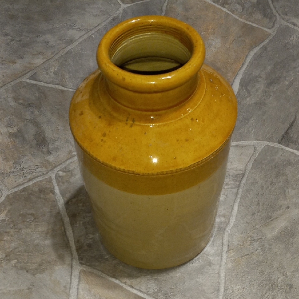Vintage Ceramic Vase in Mustard Yellow